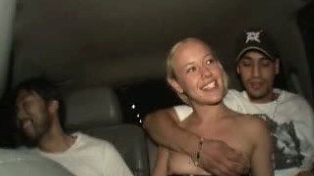 Dumpy blond haired whore is going to satisfy dark skinned studs