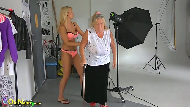Old and young lesbians go wild after photo session