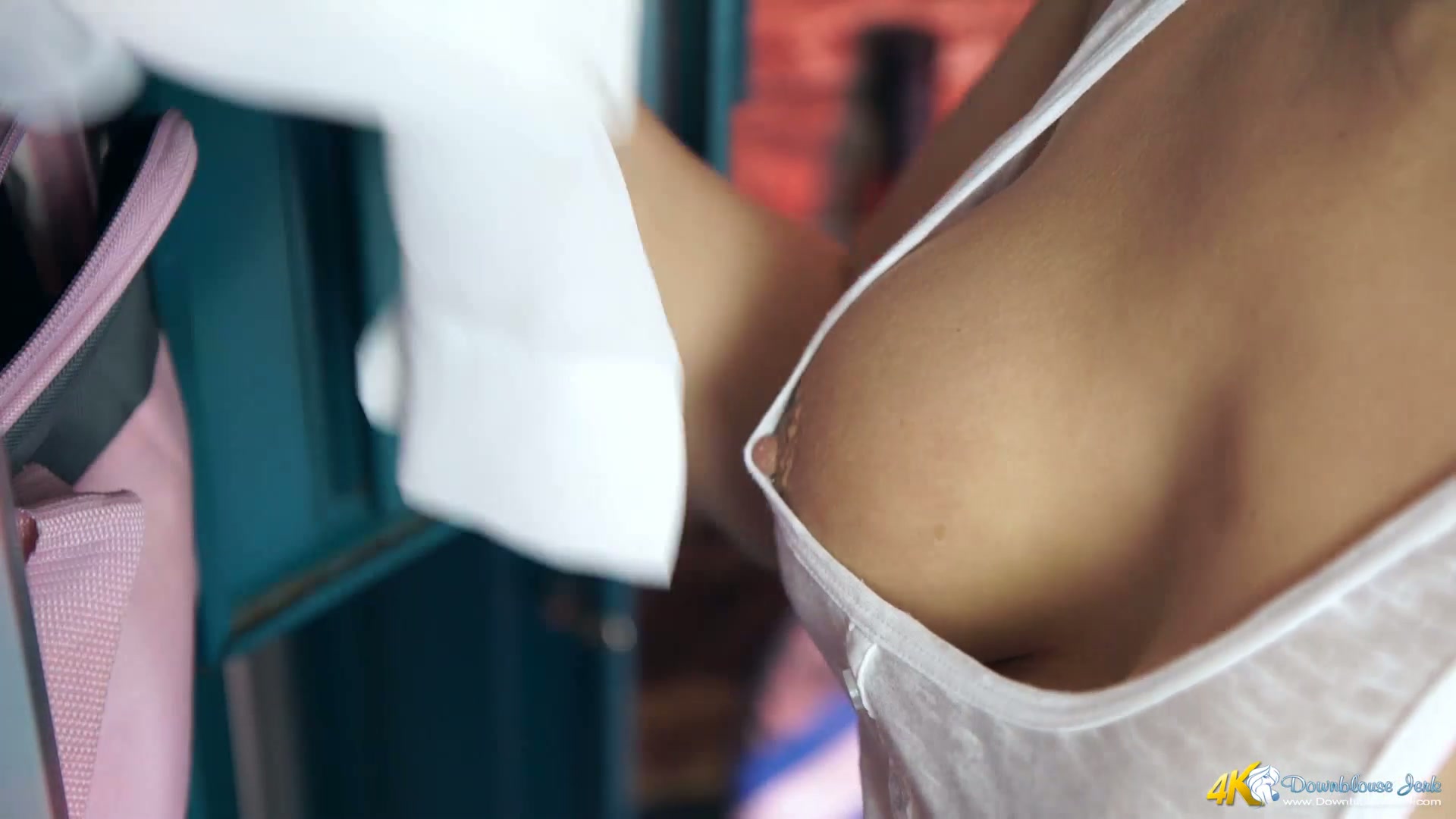 Sport babe Beth shows her big boobies in the locker room - AnySex.com Video