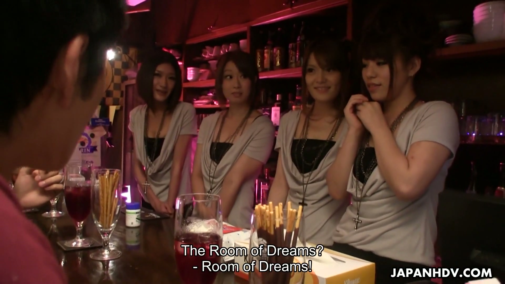Four Asian bartenders invite clients into Dream Room for dirty orgy - AnySex.com Video