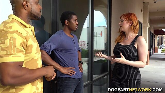 Ginger milf Lauren Phillips is fucked by Isiah Maxwell and his fellow