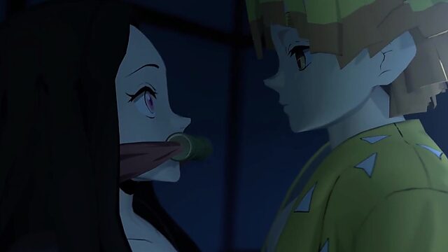 Nezuko's the first time with Zenitsu turned out great with a cumshot in her mouth