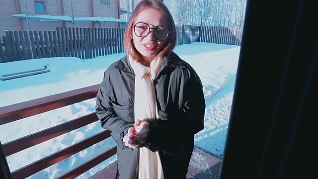 Hot POV fuck with stranger cute petite Russian babe