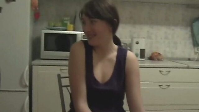 Amateur brunette girl wanks in a bathroom using a dildo